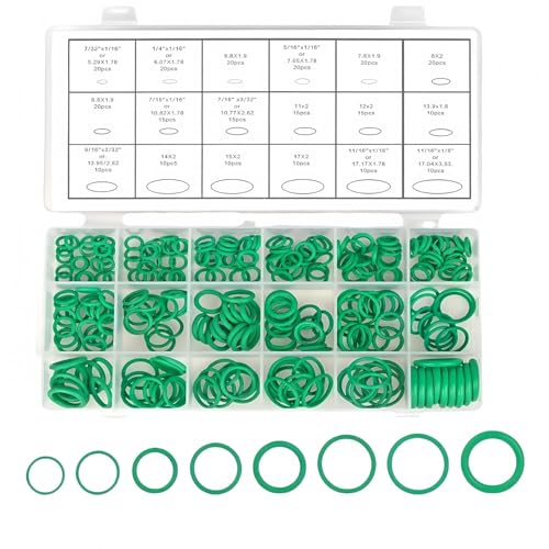 270 Pcs Car Air Conditioning O Ring Kit Seal Rubber O-Rings Assortment O-Ring Assortment Set for Car Repair Plumbing Air or Gas Connections
