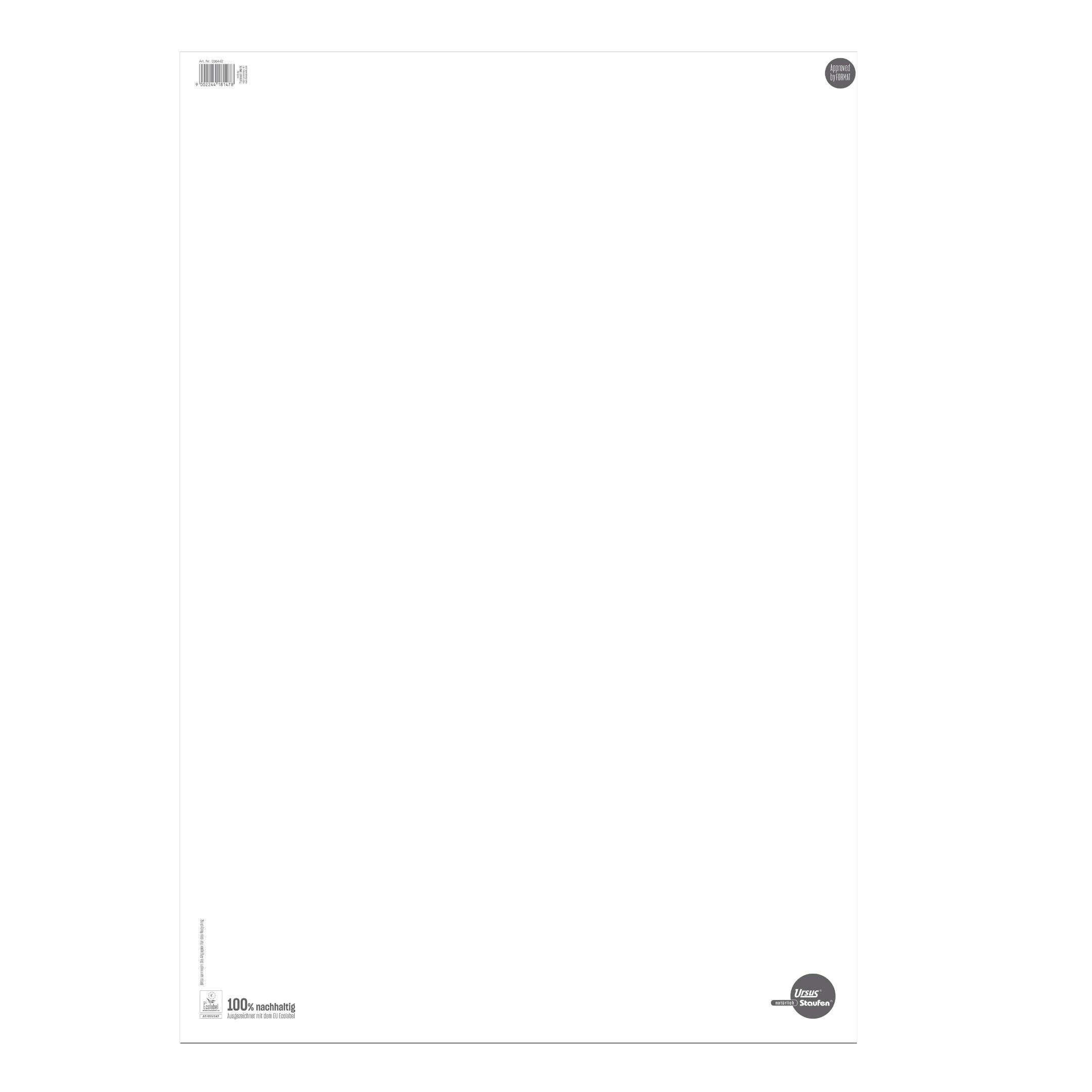 Staufen Ursus Style Blocs de papel de rotafolio, 5 unidades de 20 hojas cada una, 68 x 99 cm, 80 g/m² en blanco