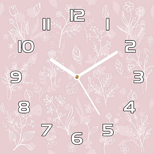Horloge murale en verre de sécurité Coloray 30x30 cm motif floral haut de gamme - 2