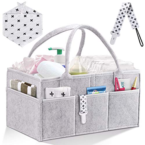 Baby Diaper Caddy Organizer: Portable Holder Bag for Changing Table and Car, Nursery