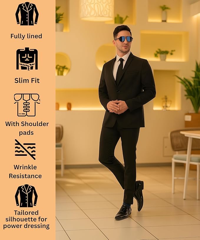 Image of Elegant Men's Black Party & Office Blazer
