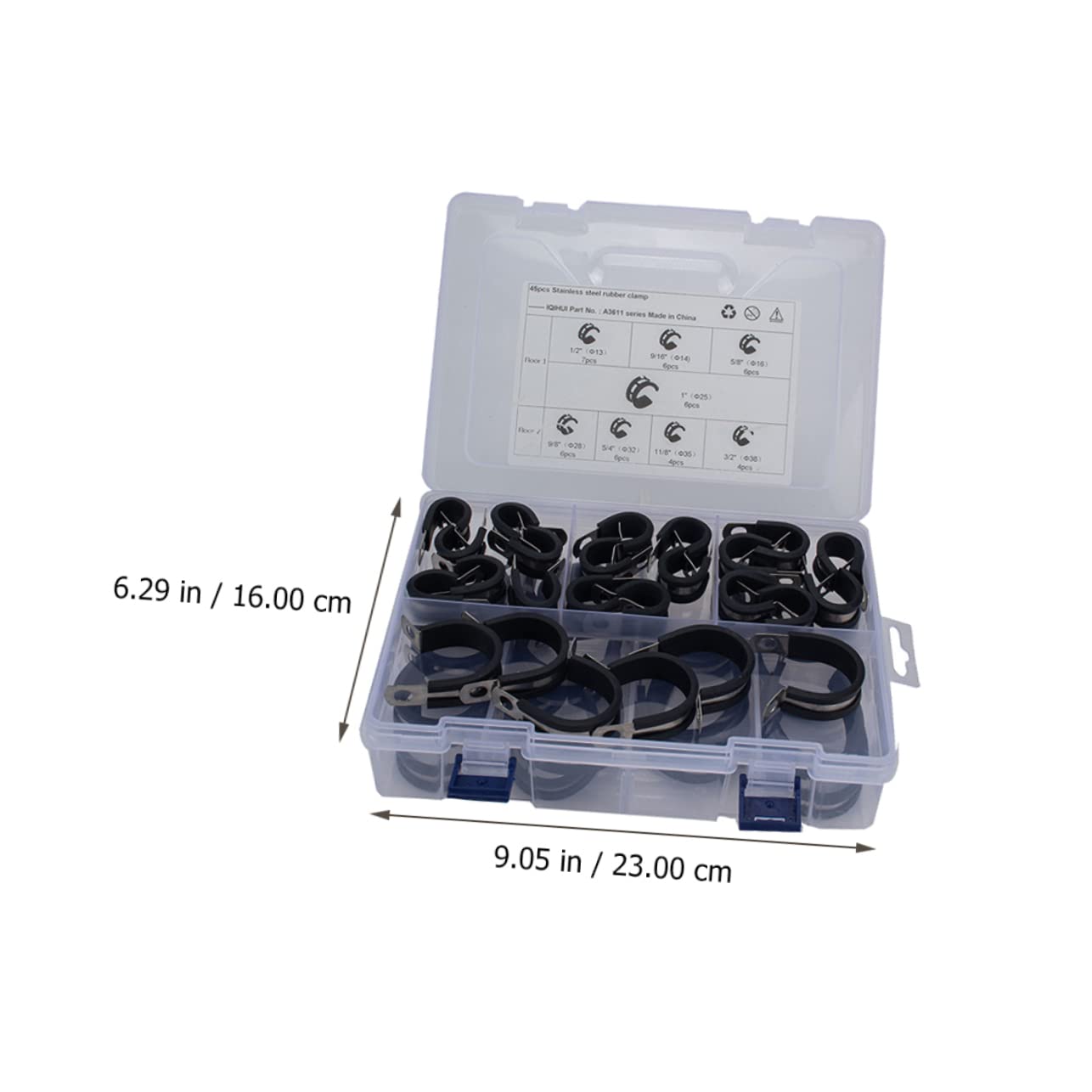 Colliers de Serrage en Acier Inoxydable Caoutchouc, 45 Pièces