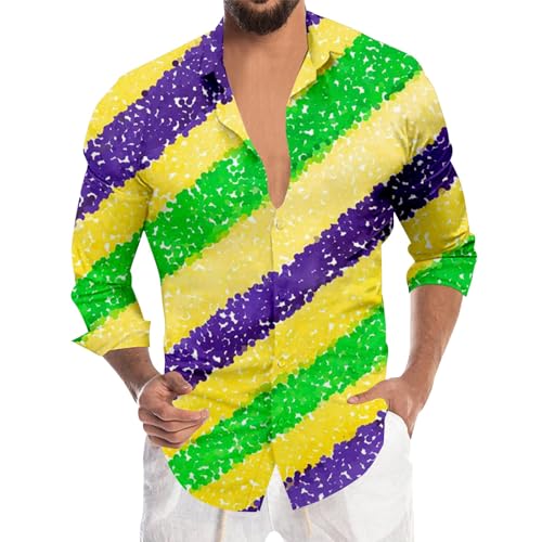 Camisa brillante para hombre de los años 70 y 80, camisa de manga larga con lentejuelas estampadas, traje de discoteca, hippie, fiesta, carnaval camisa, discoteca, club, festival de música