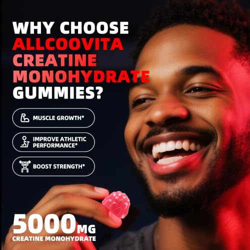 Image of NSF Certified Creatine Monohydrate Gummies for Men &Women.Strawberry 135 ct