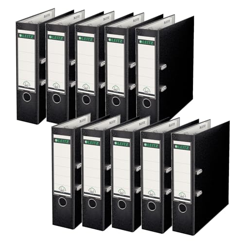 Classeur Leitz 180° A4 noir évite les feuilles déchirées lot de 10