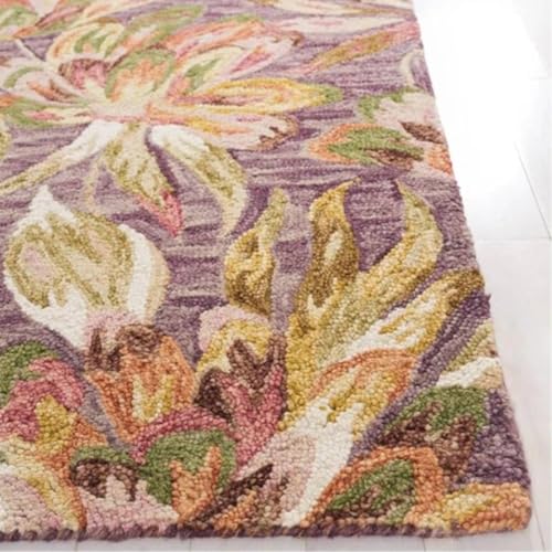 Image of Sifa Carpet Crafted with Care: Premium Hand-Tufted Wool Carpets Royanna Traditional Design Handmade Area Rugs, for Your Room Purple Color Size 3x5 feet (90x150cm)