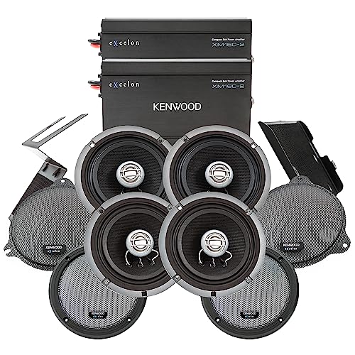 Kenwood Excelon P-HD4UT Audio Package for Select 2014-Up Harley-Davidson Models - (2) XM160-2 Audio Amplifier, (4) 6.5
