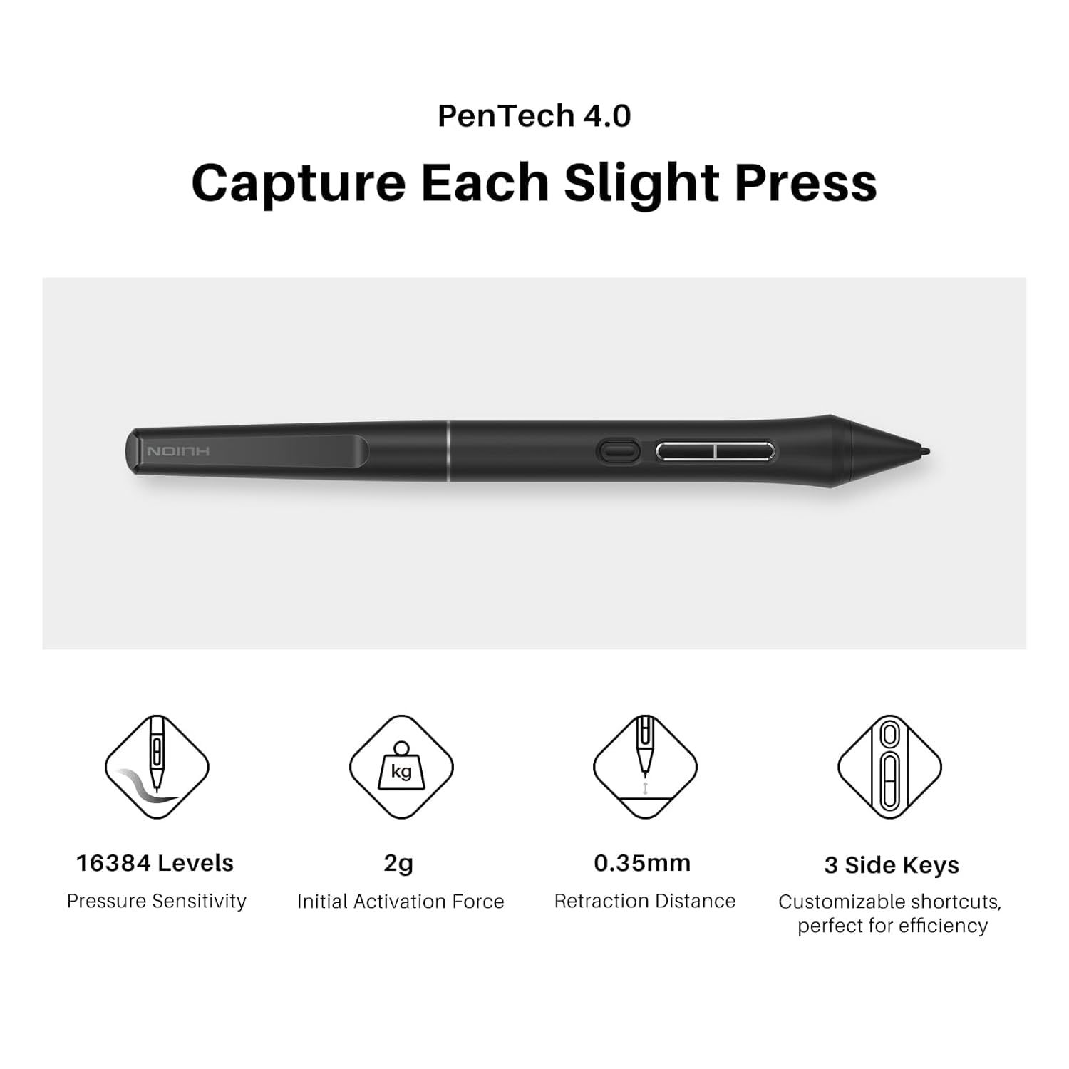 HUION KAMVAS 16 (Gen 3) Tavoletta da disegno con schermo, 15,9 pollici, 2,5 K, QHD, Art Tablet con vetro laminato anti-scintillio completo, 99% sRGB, PenTech 4.0, pressione penna 16384, doppio
