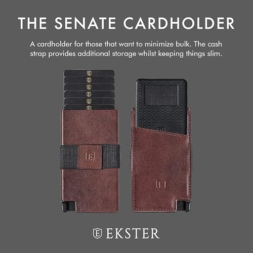 Ekster Senate Cardholder Wallet For Men | Slim Wallets For Men With Rfid Blocking Layer | Modern & Minimalist Wallet With Push Button For Quick Card Access (Classic Brown) #TOP3