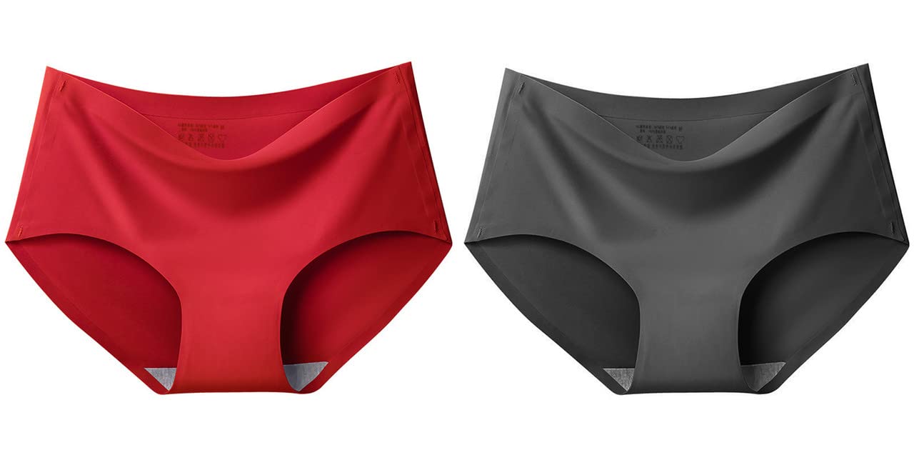 Women's Seamless Hipster Ice Silk Panty,Pack of 2