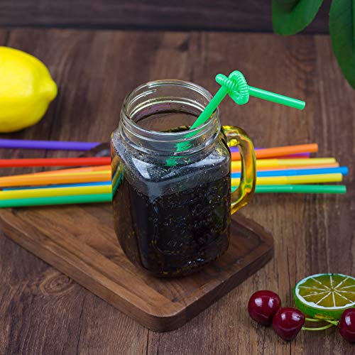 300 pcs colorful flexible plastic straws bpa-free disposable bendy straws 10234 long and 0233939 diameter