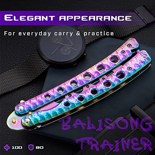 Grand Way Butterfly Trainer - Balisong Trainer - Practice Butterfly - Balisong Butterfly Knives Not Real Not Sharp Blade - Dull Trick Butterfly - Butter Fly Knife Training Csgo K08 #TOP3