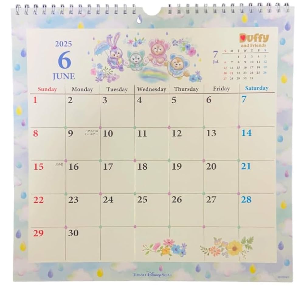 ディズニーシー ダッフィー壁掛けカレンダー&手帳ダイアリーセット 2025 新品 2025年用！東京ディズニーシー「ダッフィー&フレンズ