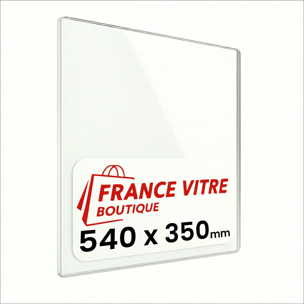 Vitre d’Insert pour cheminée et poêle à Bois 540 x 350 x 4 mm Haute température jusqu'à 800°C