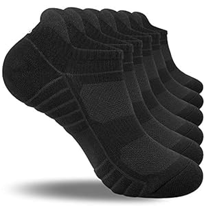 coskefy Running Socks Cushioned Trainer Socks Anti-Blister Cotton Ankle Socks Sports Socks Low Cut Athletic Socks for…