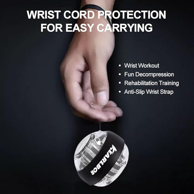 Wrist Trainer Ball Auto-Start Wrist Strengthener Gyroscopic Forearm Exerciser Gyro Ball for Strengthen Arms, Fingers, Wrist Bones and Muscles