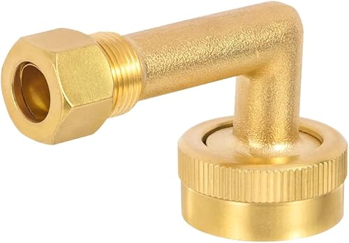 Miniatura 5 de EFIELD Lavavajillas Codo Giratorio Colocación de Latón, 38" OD Compresión x 34" Hembra FHT Conexiones de manguera (1), (DW018)