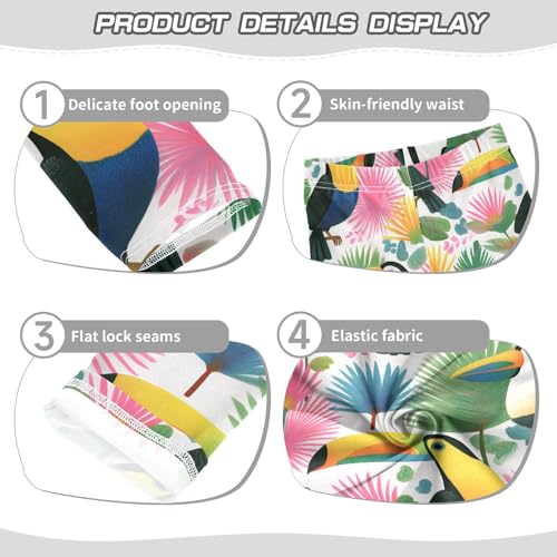 ALAZA Girls' Leggings Children's Yoga Pants Skinny Printed Dance Cute Toucan Comfortable 4T2