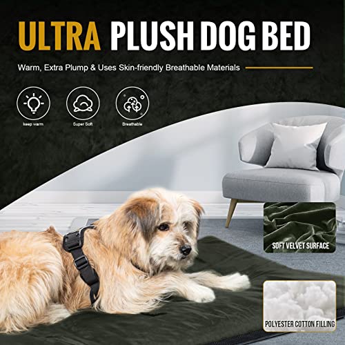 Onetigris Travel Dog Bed - Portable Waterproof Anti-Slip Dog Camping Outdoor Indoor Bed Mat Cushioned Plush Warm Puppy Mattresses #TOP1