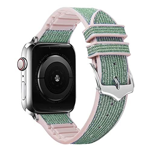Sakadullah Bracelet Apple Watch Se,Bracelet en Silicone Apple Watch Bracelet, Bracelet Apple Watch Se 38mm,39mm,40mm,41mm,42mm,43mm,44mm, Apple Watch SE/iWatch Series 7 6 5 4 3 2 1(Vert) Cover