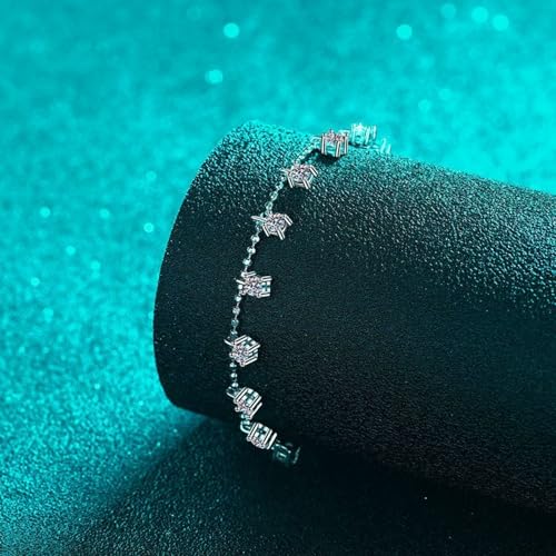 Bracelet moissanite D VVS1 en argent S925, éclat diamant éternel
