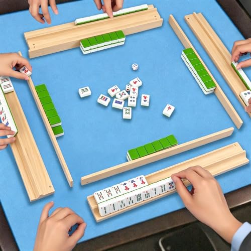 4 piezas rack de madera para Mahjong 17.7 pulgadas miniatura 7