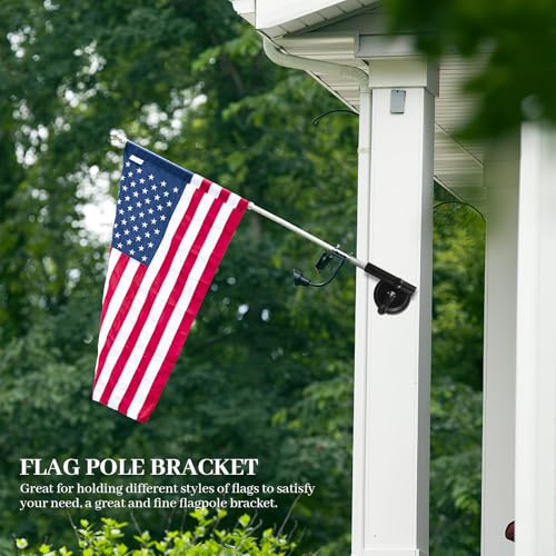 Support de mât de drapeau stable et résistant alliage alu noir - 5