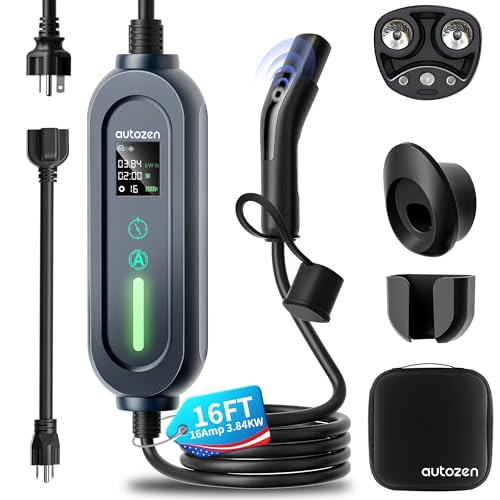 autozen Level 1/2 Tesla Wall Charger, Tesla Portable Home Chargers with NACS Connector, 240V 16Amp,...