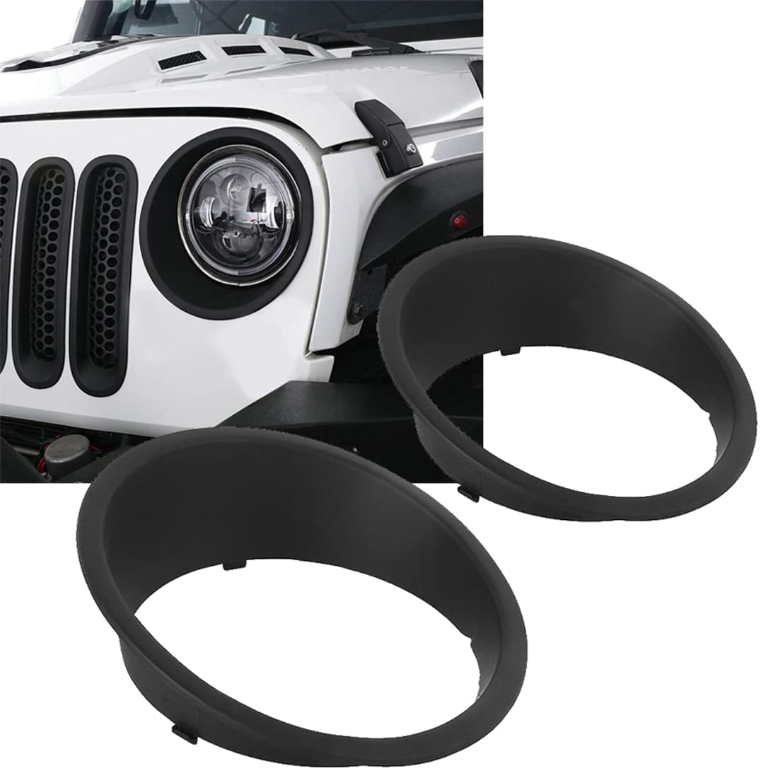 Faro Sopracciglio, Copertura del Sopracciglio Palpebra Anteriore Anteriore Sopracciglia per Wrangler JK 2007-2017 Adesivo Decorativo per Fanale,A-style-2pcs