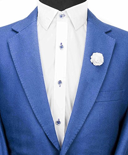 Knighthood Lapel Pin For Men White Bunch Flower Lapel Pin Brooch White Boutonniere Pin with Gift Box Suit Wedding Groom3