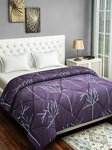 Image of Swayam Double Size AC Comforter | 254 cm X 228 cm | Dark Blue, 150 GSM | Comes with Health Layer : Prevents oozing Out of Fibre