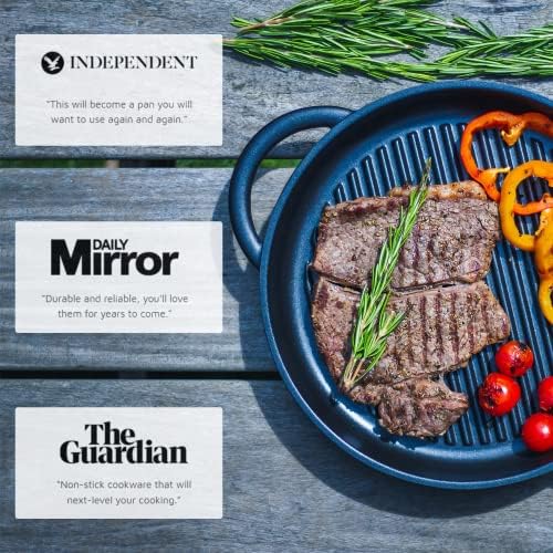 Jean-Patrique The Whatever Pan Cast Aluminum Griddle Pan for Stove Top - Lighter Than Cast Iron Skillet Pancake Griddle with Lid - Non-Stick Stove Top Grill 10.6" Diameter