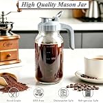 Cold Brew Coffee Maker 64oz Glass Mason Jar Pitcher with Pour Spout Lid - Image 7