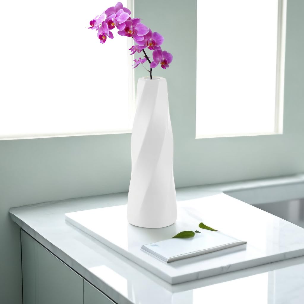Amazon.co.jp: ホワイト花瓶 10個パック 8インチ プラスチック 白い