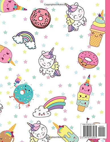 Miniatura 2 de Composition Notebook Wide Ruled Cute Unicorn & Donut & Ice Cream Rainbow Copy Book elementary school - back to school dummies for toddlers and kids