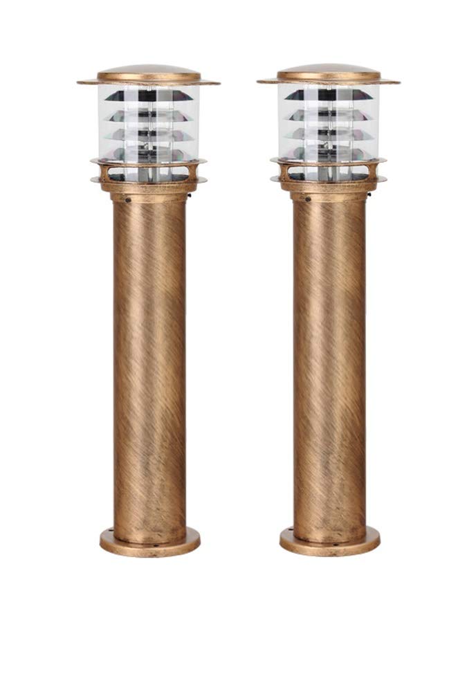 GTHTUHFD Lamp Post Lights, Vintage Outdoor Landscape Lantern European Waterproof Metal Garden Column Amen Antique Aluminum Villa Street Light Rustic Acrylic Courtyard Lawn Ground Floor,2-light