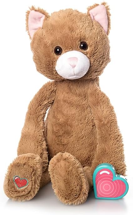 My Baby's Heartbeat Bear Animal de peluche grabable para reproducción de ultrasonidos y mensajes dulces, revelación de género, gatito naranja vintage