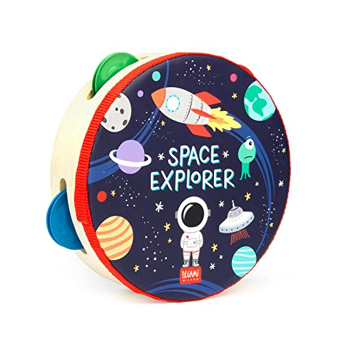 Legami - Tamburello, per Bambini, con 4 Sonagli, migliora la Coordinazione, Capacità motorie, Senso del Ritmo, Ø 14,5...