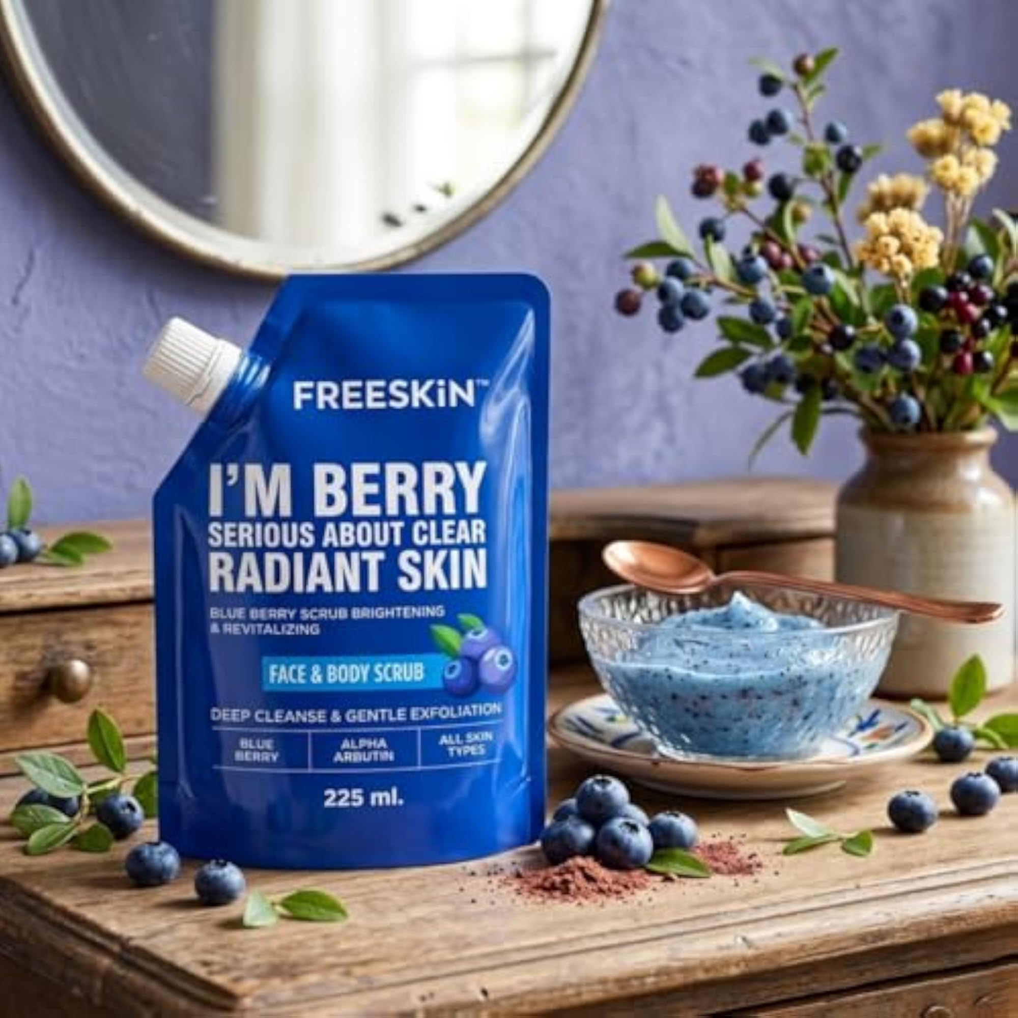Blueberry Face & Body Scrub, 225ml