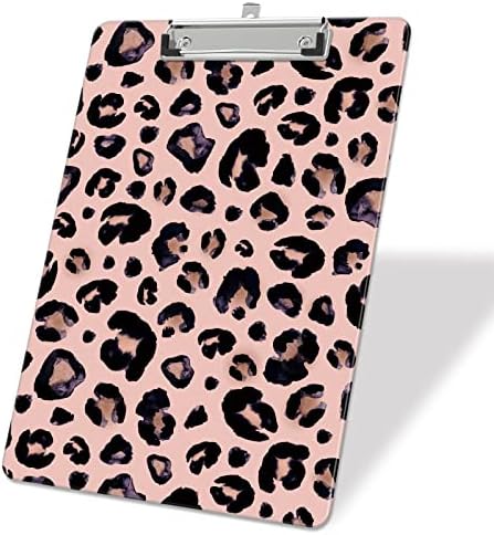 ZAXMEY Plastic A4 Clipboards, Cute Clipboard Stardard Letter Size for Teacher, Kids, Lightweight Clip Board | Decorative Clip Boards | Office Clipboard | School Supplies(Leopard).