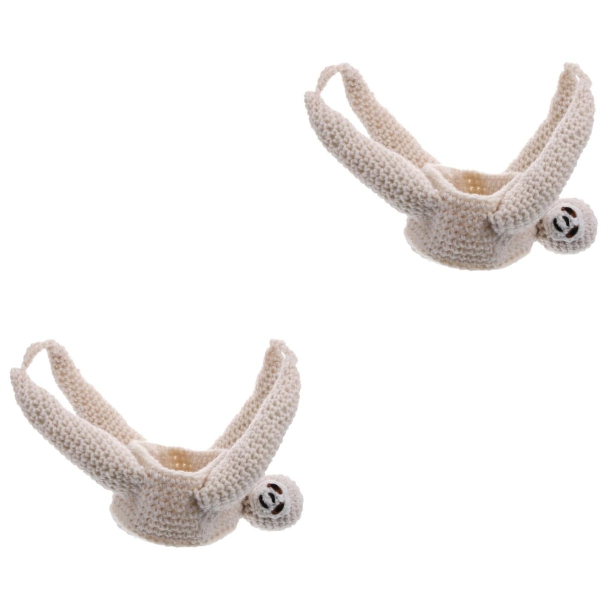 Abaodam 2 Pièces Pendentif Paresseux Patio Jute Monter pour Petite Jardinière Suspendue Cintre Titulaires Dehors Chambre à Coucher Faux Pendaison Usine Au Crochet Corde De Coton Blanche