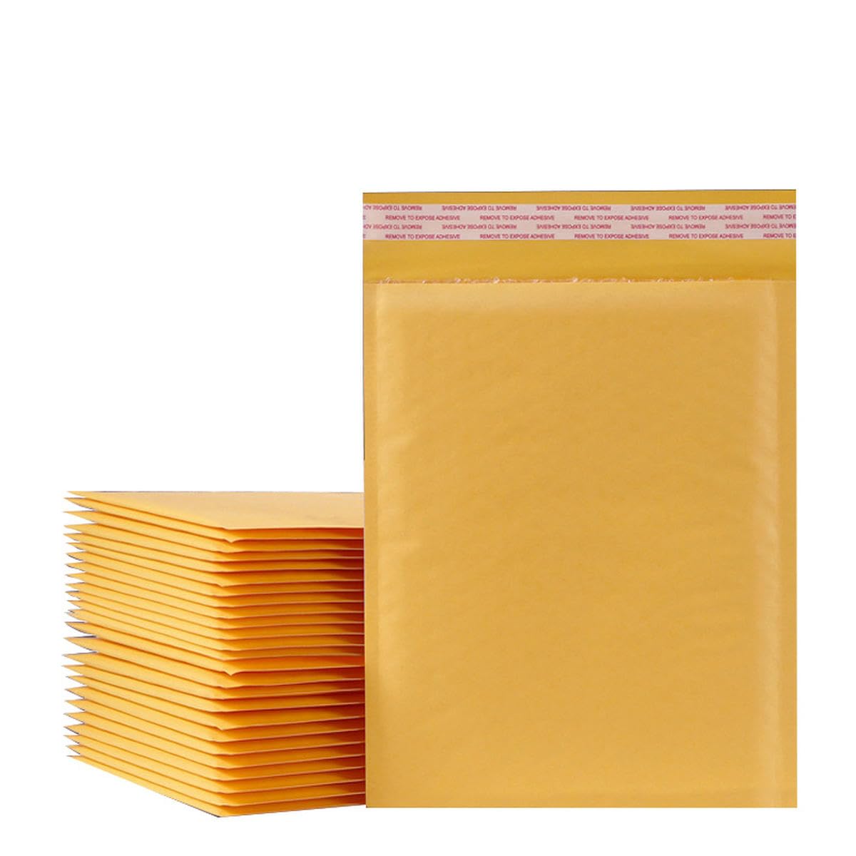 50 Stück/15 Größen, aus Kraftpapier, Papierverpackungsbeutel, gepolsterte Versandtaschen, Kurier-Aufbewahrungsbeutel, Braun, 140 x 160 mm
