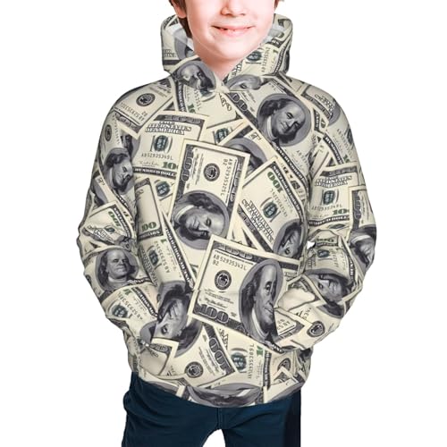 Funny American Dollar Money Kids Pullover Hoodies Boys Sweatshirts Girls Athletic Clothes with Pocket2