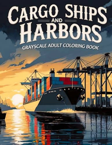 Cargo Ships and Harbors Grayscale Adult Coloring Book: Includes 38 Seafaring Scenes with Ocean Freighters, Port Cranes and Maritime Equipment – Ideal ... & Structures Collection by James R. Morton)