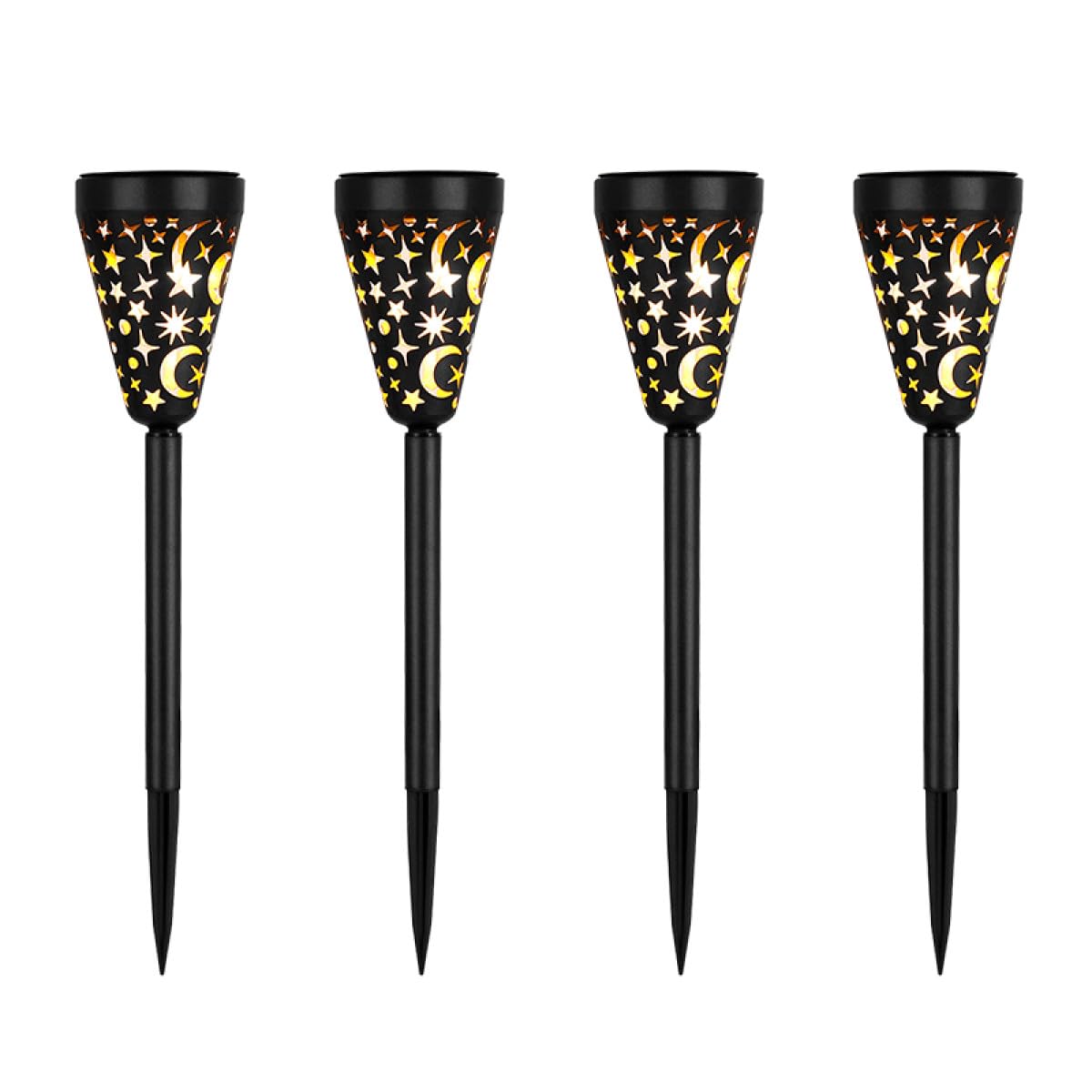 Abaodam 4pcs Outdoor Solar Lights Star Lanterns Solar Yard Lights Landscape Pathway Lamps for Garden Patio Walkway Lawn for Driveway and Courtyard