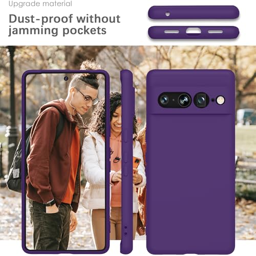 Image of YATWIN Silicone Back Case for Google Pixel 7 Pro, Soft-Touch Phone Back Cover for Google Pixel 7 Pro - Purple