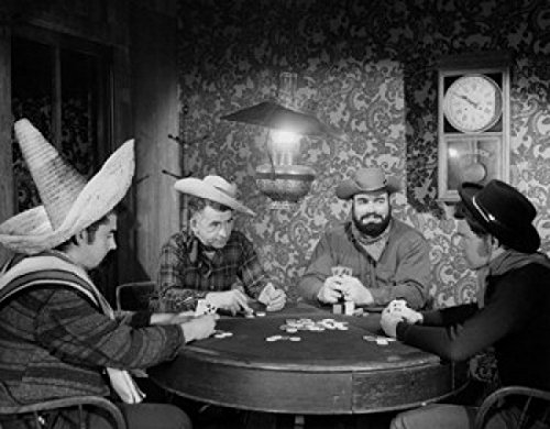 The Poster Corp Cowboys Playing Poker in a Casino Artistica di Stampa (60,96 x 91,44 cm)