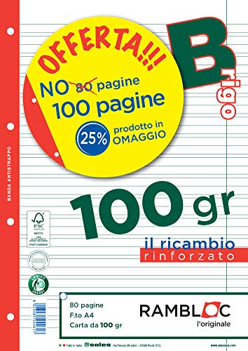 Recambio Rambloc FSC 100 gr. 21 x 29 cm, 200 unidades. Rigo B