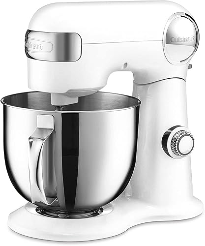 Miniatura 2 de Cuisinart SM-50 Precision Master - Batidora de pie de 5.5 cuartos de galón, paquete de lino blanco con Cuisinart juego de cubiertos recubiertos de