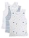 Feathers Boys Tank 100% cotton super soft Tagless Undershirts 3-Pack, Botany Print Set, Size 5